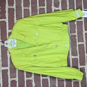 NWT Linen 90s lime green blazer, size 8, new with tags, deadstock